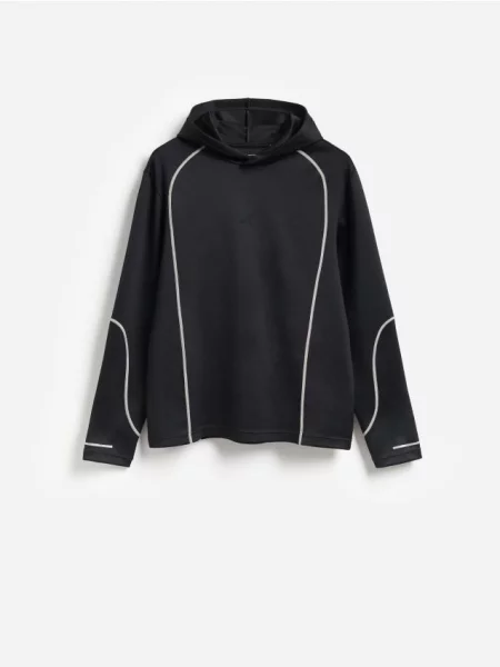 Reserved Bluza z kapturem czarny