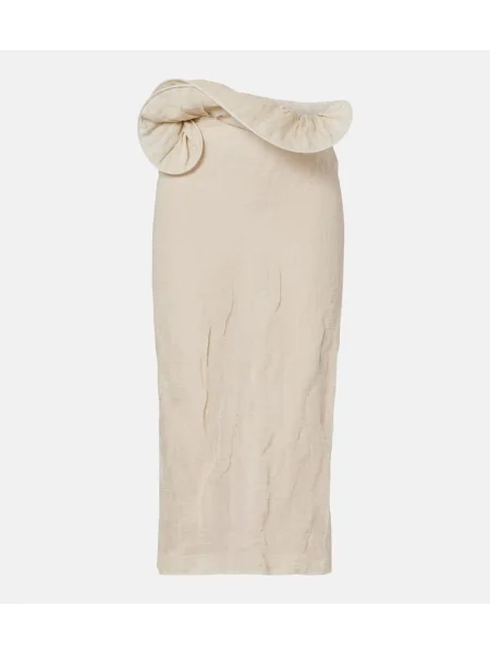 Fustă midi Magda Butrym până la genunchi alb