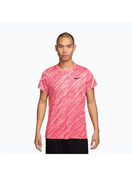 Tricou de tenis pentru bărbați Nike Court Dri-Fit Victory Print pink foam/black negru