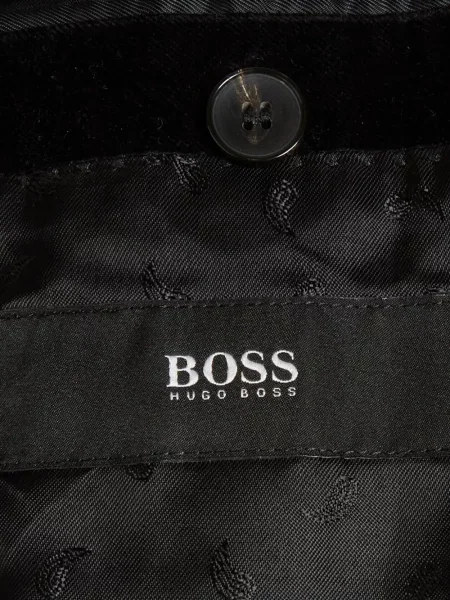 Švarkas Boss Green Hugo Boss velvetinis juoda
