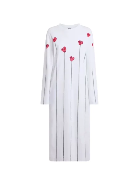 Rochie maxi Moschino cu model floral cu imagine alb