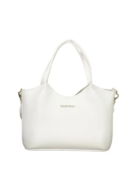 Lniana shopperka Valentino By Mario Valentino biała
