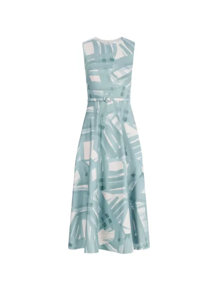 Rochie midi Oscar De La Renta fără mâneci albastru