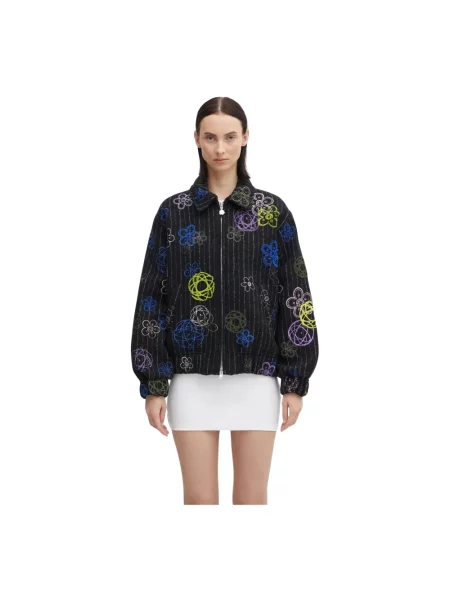 Kenzo kurtka wełniana Futura Bomber przejściowa czarny