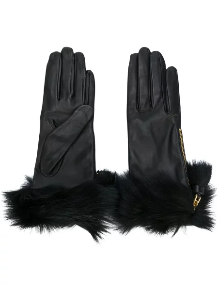 Mănuși Prada cu blană negru