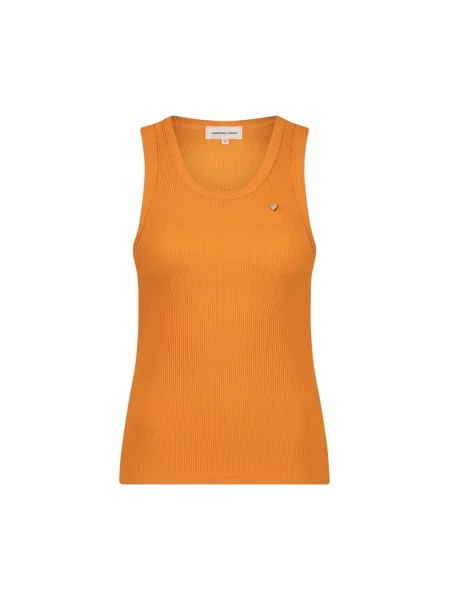 Top Fabienne Chapot z dżerseju pomarańczowy