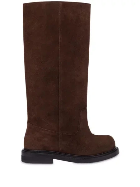 Cizme Moschino din piele de căprioară slip-on maro