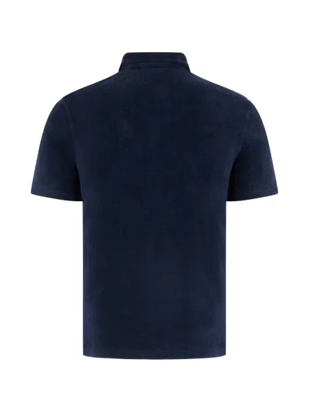 Scurt tricou polo Fedeli din material terry albastru