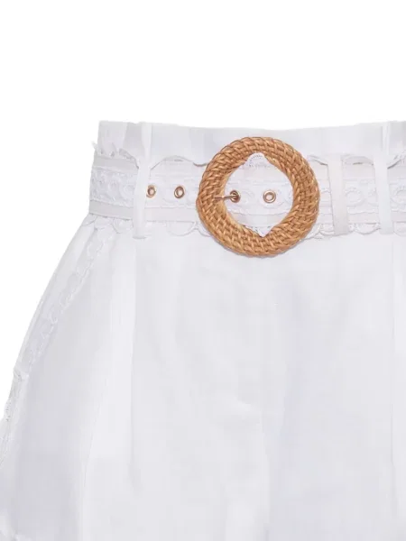 Pantaloni scurți Cara Cara din dantelă alb