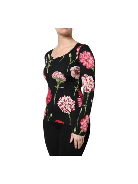 Top Dolce And Gabbana w kwiatki czarny
