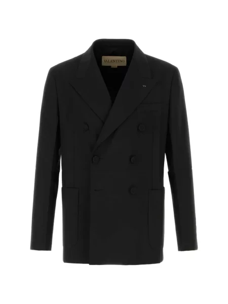 Sacou Valentino Garavani de lână cu două rânduri de nasturi negru