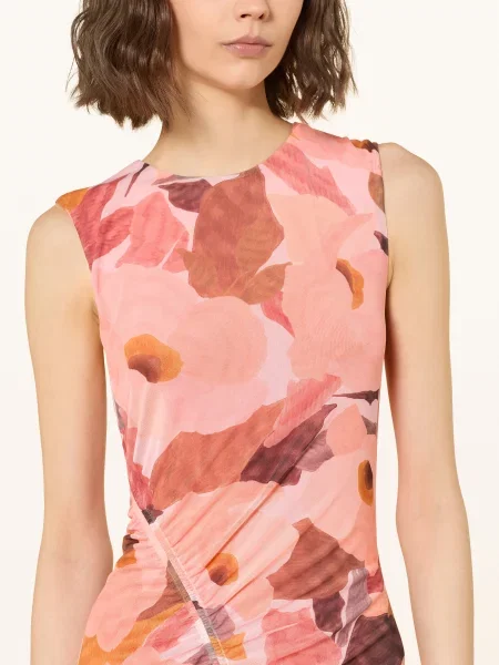 Ted Baker Síťované Šaty Elyra oranžová / tmavě červená