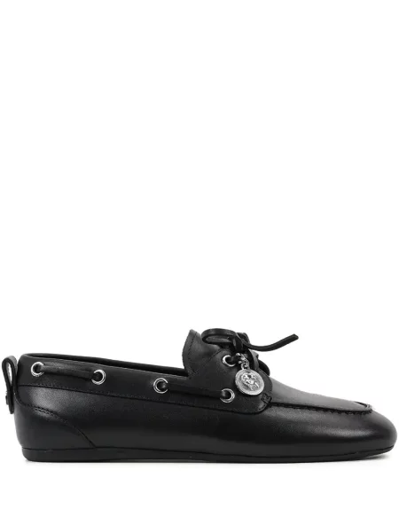 Кожени лоуфъри Karl Lagerfeld с връзки черно