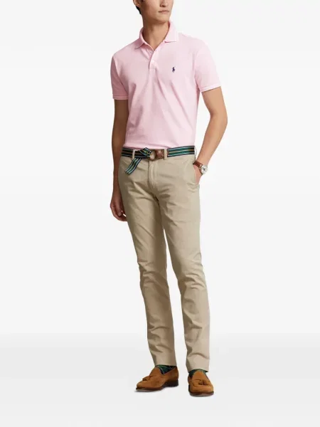 Tricou polo Polo Ralph Lauren cu glugă cu blană cu broderie roșu