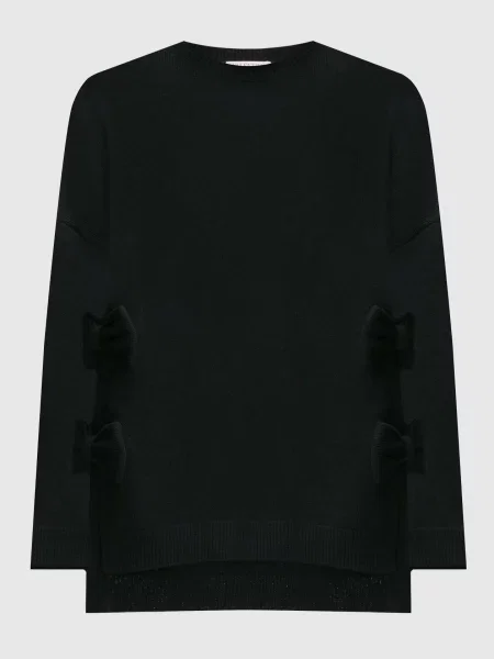 Светр з вовни з бантами Valentino чорний