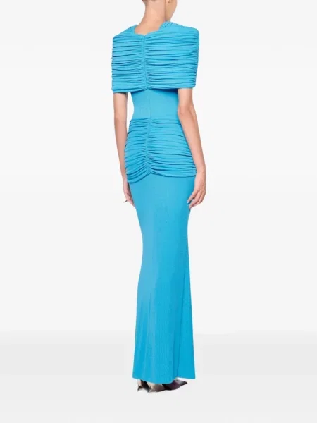 Rochie maxi Chats By C.dam drapată albastru