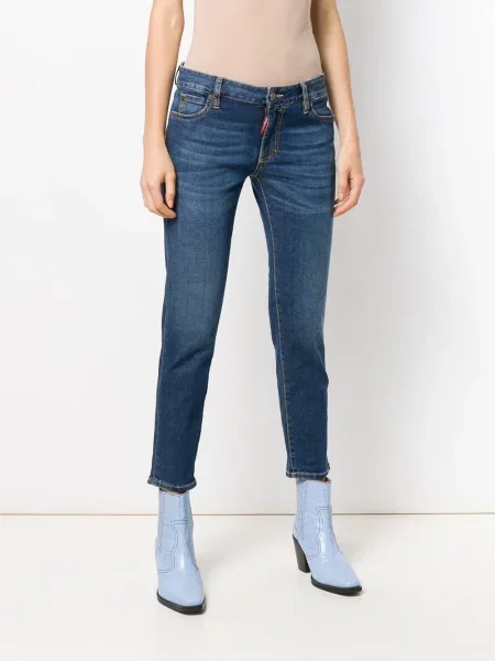 Decupat blugi Dsquared2 cu autograf albastru