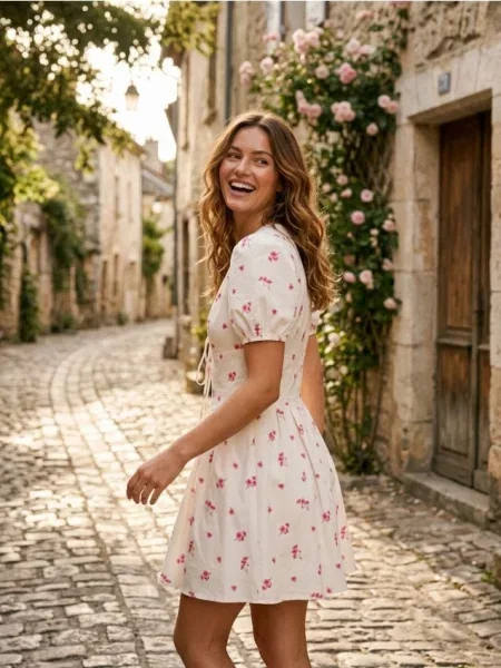 Міні-сукня з квітковим принтом різнобарвний