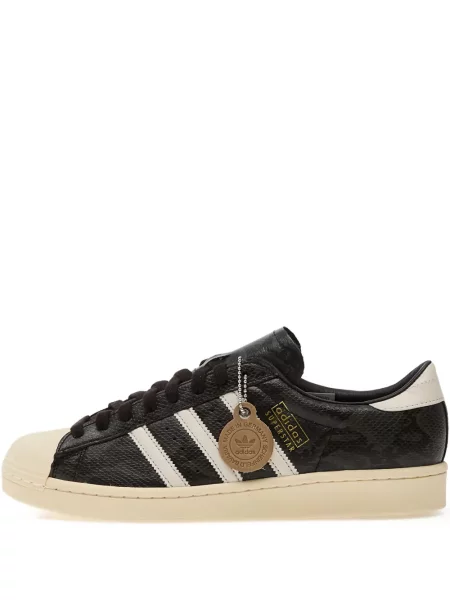 Sneakerși Adidas Campus cu imagine alergare din piele de căprioară negru