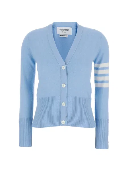 Cardigan Thom Browne cu decolteu în V albastru