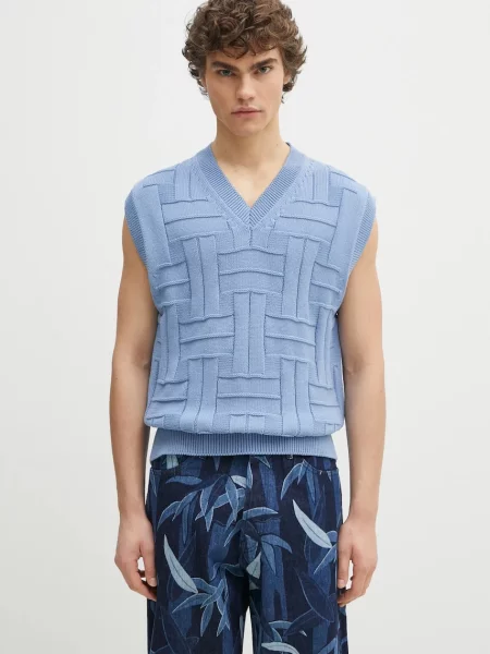 Γιλέκο Kenzo Weave μπλε