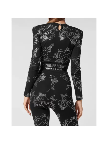 Top Philipp Plein o skróconej długości czarny