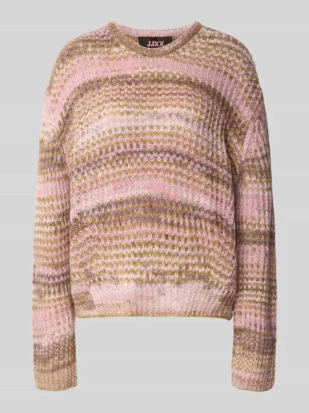 Sweter z dzianiny z okrągłym dekoltem model SIMONE' Jjxx różowy