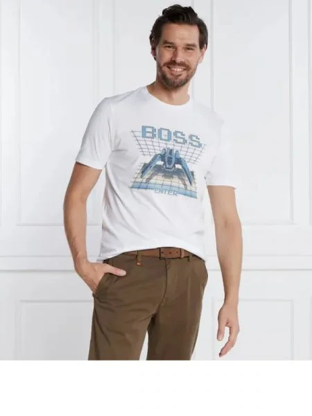 BOSS ORANGE Tricou TeEnter alb