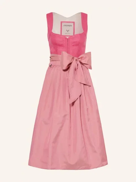 Cocovero Sukienka Bawarska Nellie Z Lnem pink różowa