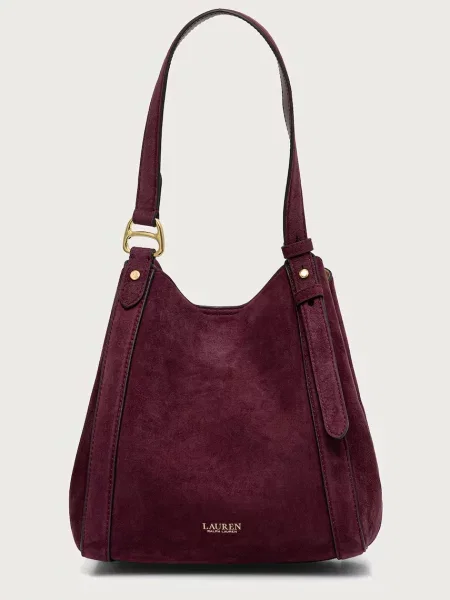 Lauren Ralph Lauren geantă shopper pentru femei din piele întoarsă roșu