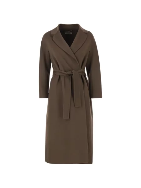 Gulerat cu centură palton 's Max Mara cu rever maro