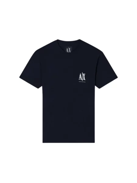 Armani Exchange Koszulki Mężczyzna S Koszulka z Krótkim Rękawem i Okrągłym Dekoltem czarny