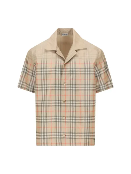 Koszula z krótkim rękawem Burberry beżowa