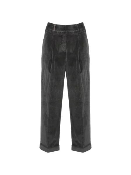 Pantaloni Peserico de catifea cord gri