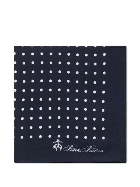 Hedvábný puntíkatý šál Brooks Brothers modrý
