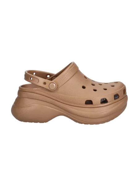 Crocs klapki Classic Bae Clog na platformie brązowy