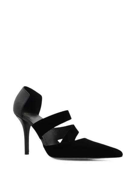 Pantofi cu toc Balmain cu bretele negru