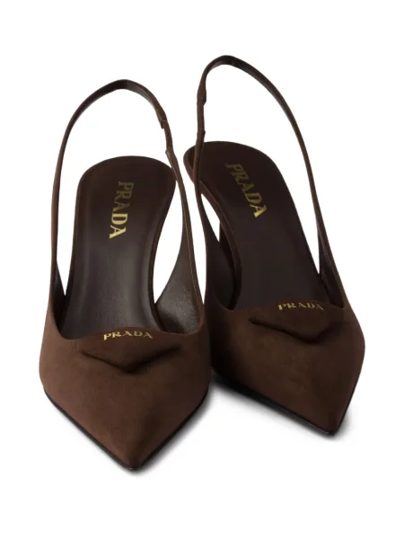 Pantofi cu toc Prada slingback maro