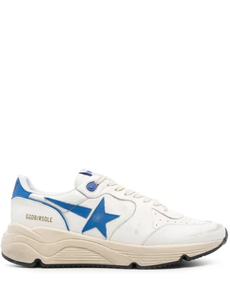 Kožne trčanje tenisice Golden Goose Running bijela
