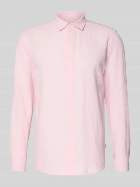 Koszula casualowa o kroju slim fit z mieszanki bawełny i lnu model CAIDENLS SOLID' Only & Sons różowa