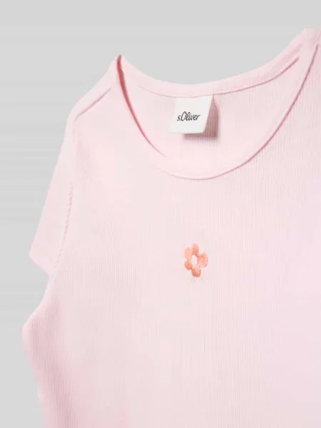 Krój regular fit t-shirt z mieszanki bawełny S.oliver Red Label różowa