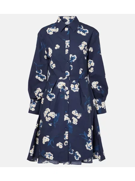 Sukienka koszulowa Erdem garniturowa niebieska