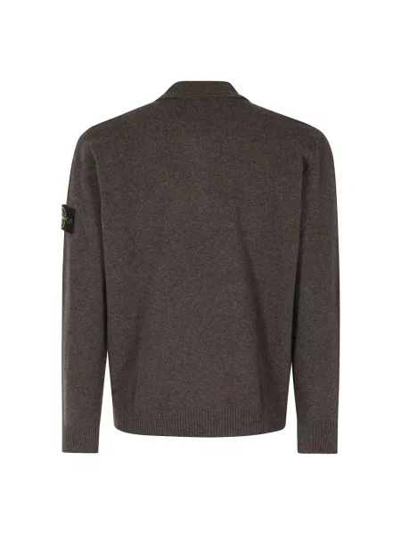 Sweter Stone Island wełniany z kamieniami brązowy