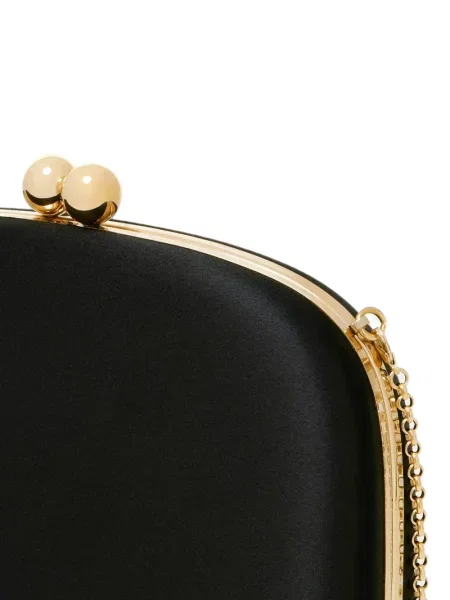 Geantă plic Carolina Herrera din satin negru