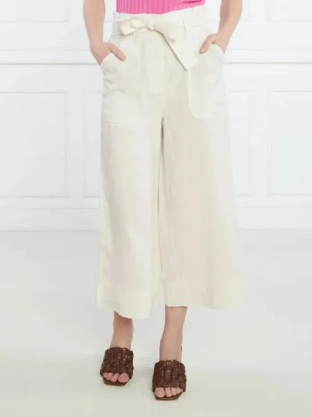 MAX&Co. Len nadrág FINESTRA | Straight fit bézs