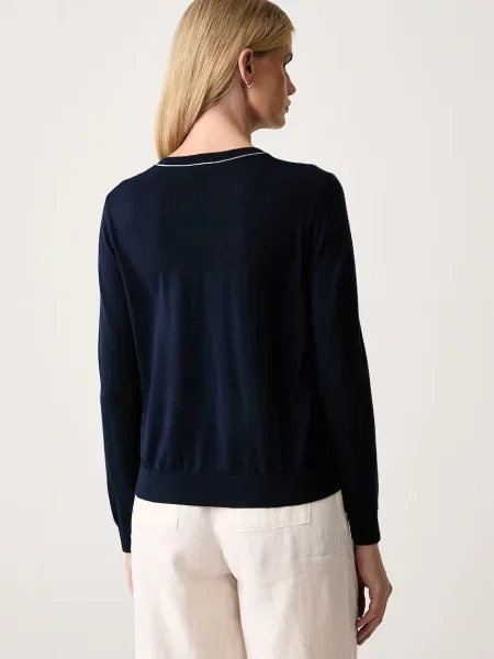 United Colors of Benetton sweter wełniany granatowy