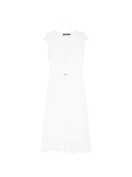 Cu centură rochie midi Karl Lagerfeld alb