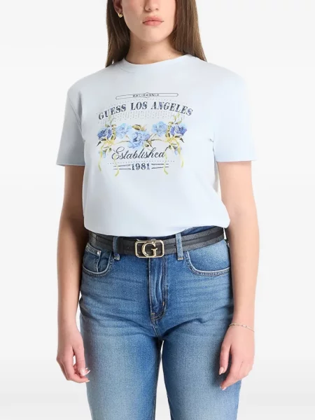 Tricou Guess cu imagine albastru