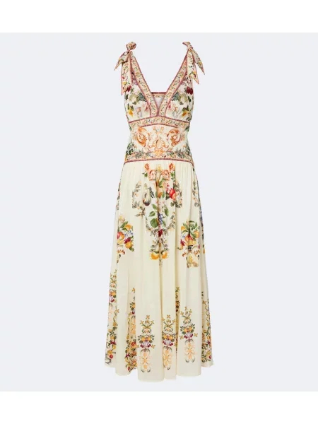Rochie maxi Camilla de in cu imagine galben