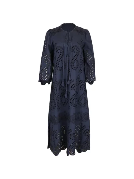 Rochie midi Christy Lynn cu broderie albastru